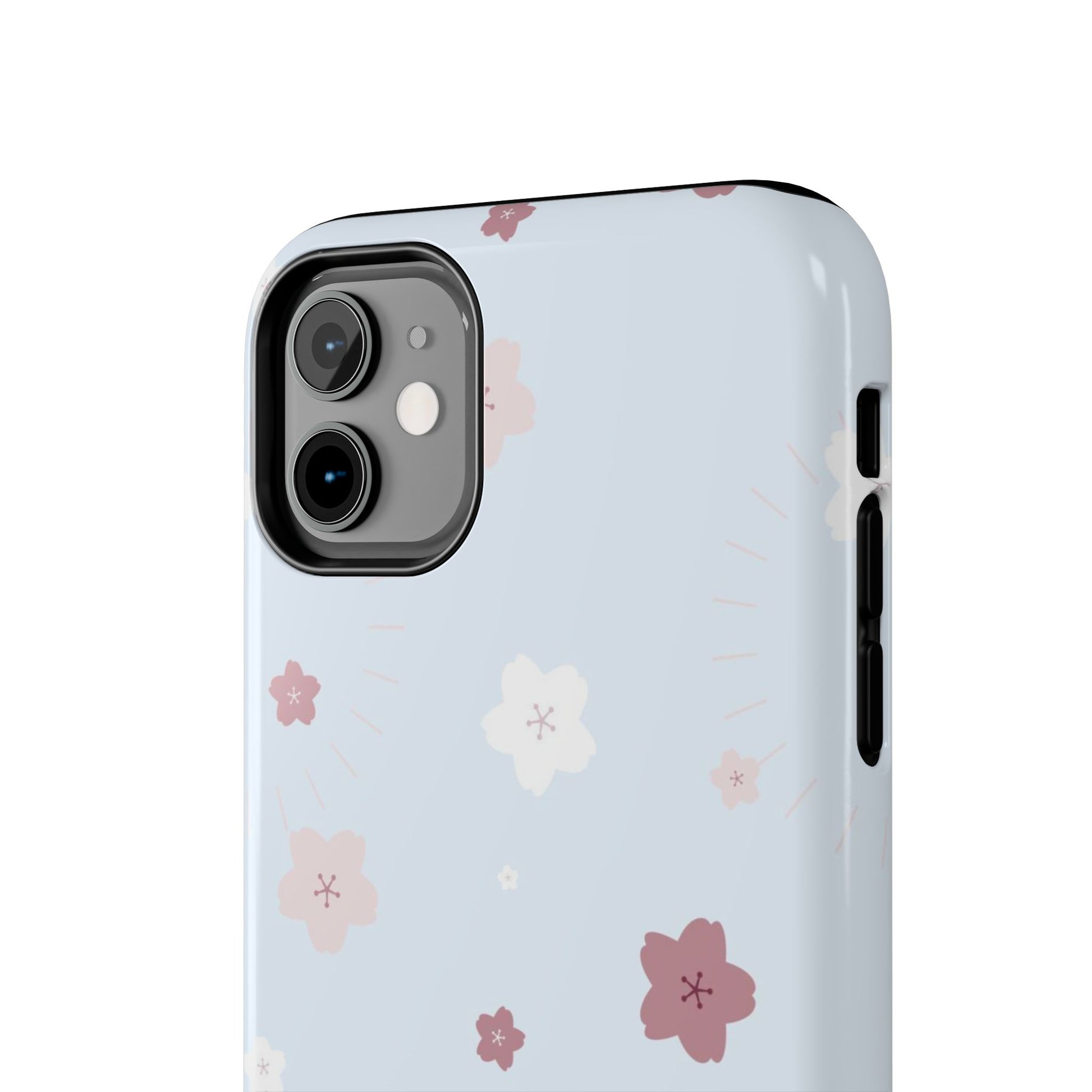 seamless cute lovely pink and white cherry blossom Tough Phone Cases