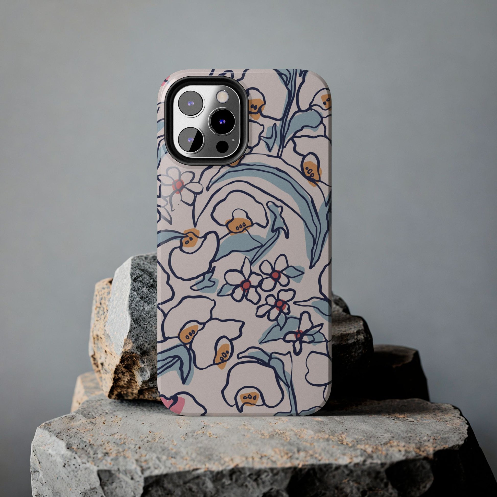 hand-drawn flower sketch Tough Phone Cases