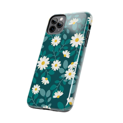 cute white daisy flower flat style seamless pattern Tough Phone Cases