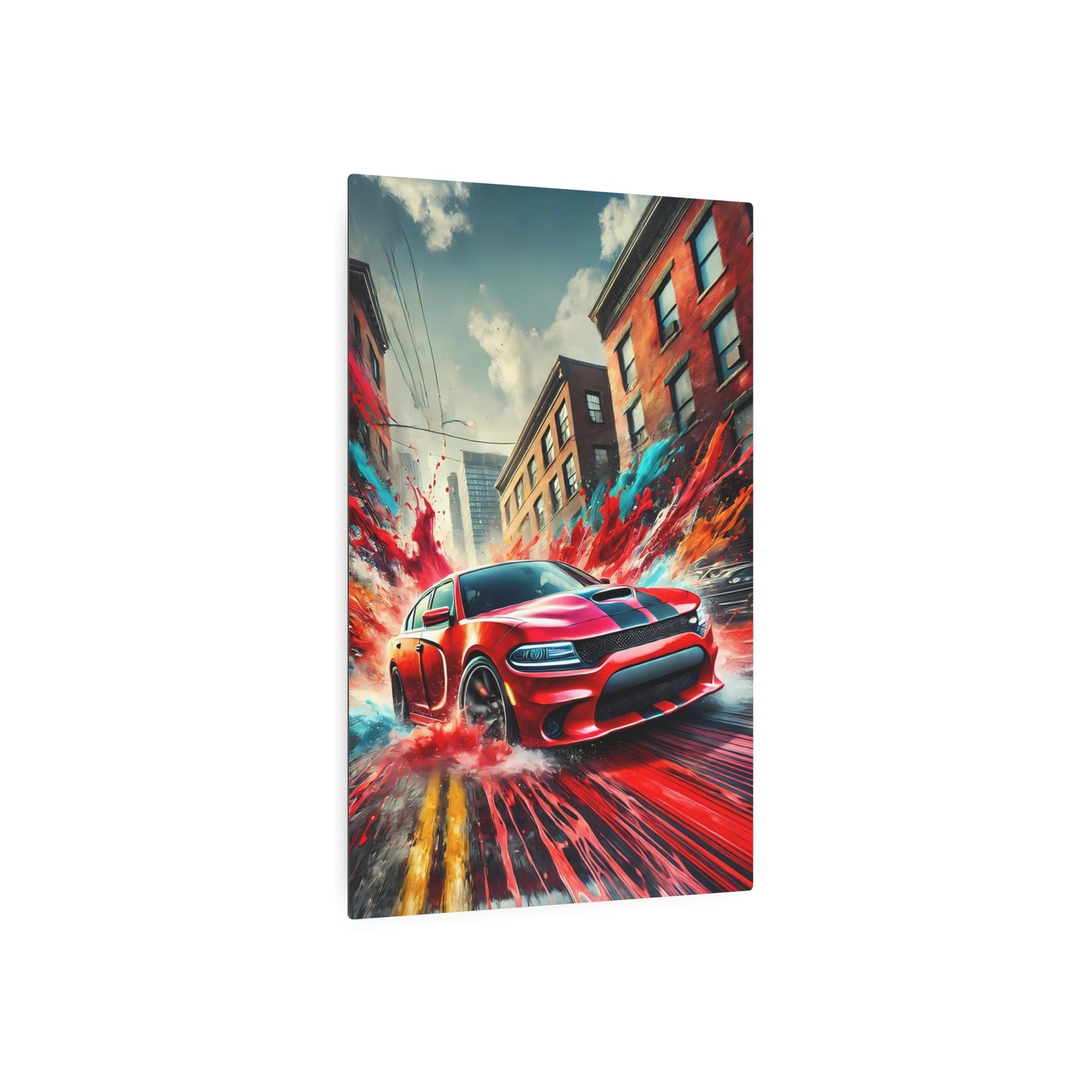 Urban Velocity: The Red Fury Metal Art Sign