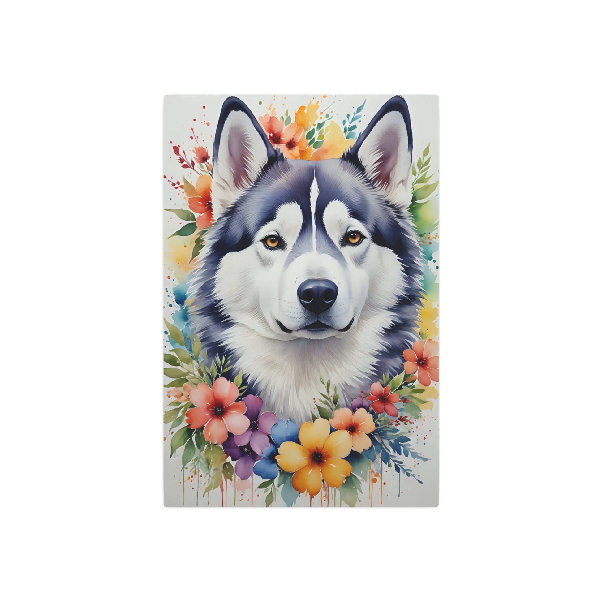 Floral Canine Majesty Metal Art Sign