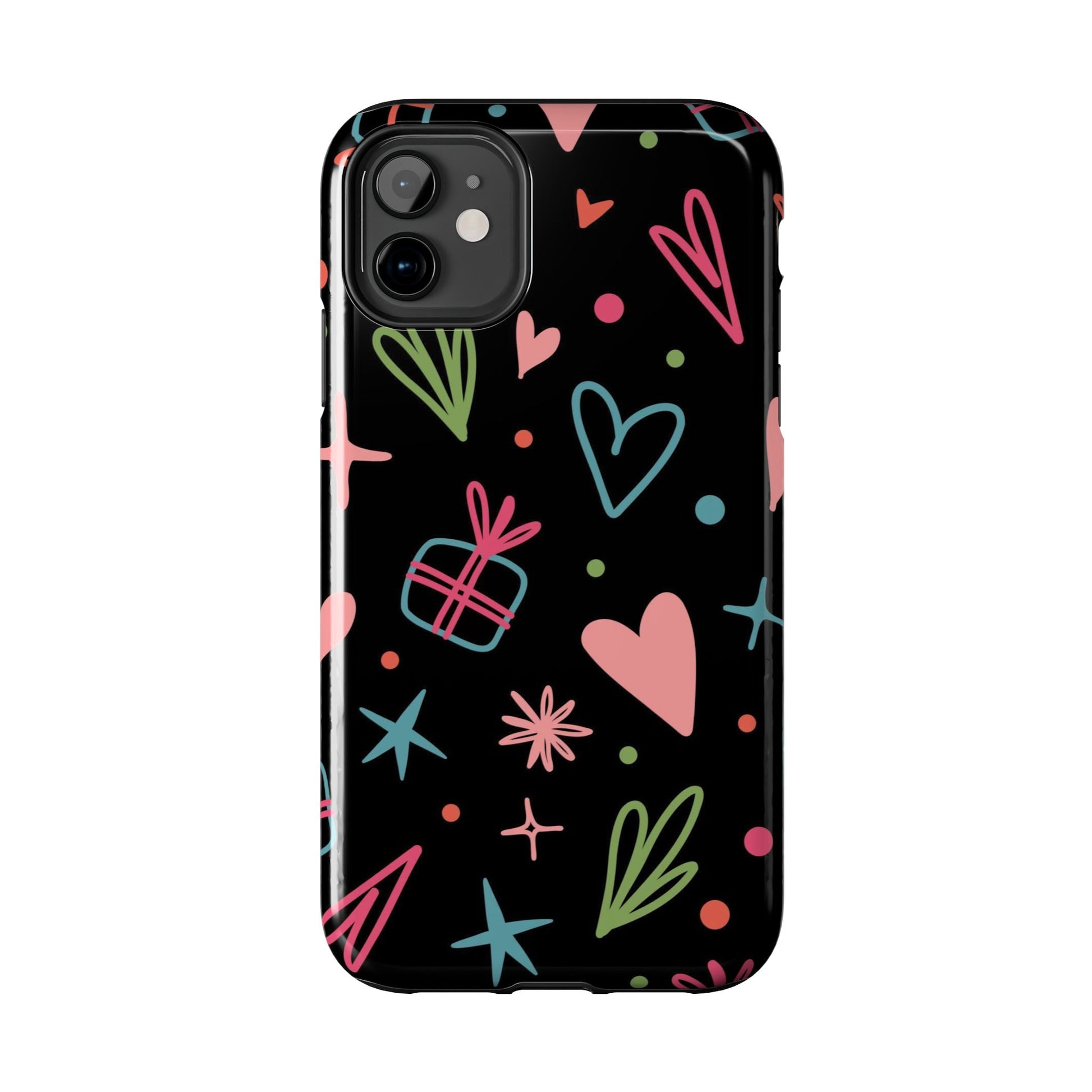 Valentine Day Doodle seamless pattern Tough Phone Cases