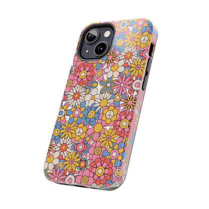 60s and 70s retro vintage flowers seamless Tough Phone Cases