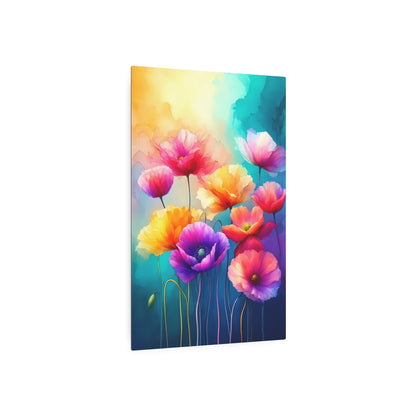 Ethereal Symphony: A Dance of Colors in Bloom Metal Art Sign