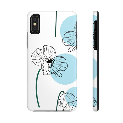 Hand drawn Blue Flower abstract Tough Phone Cases iPhone XS