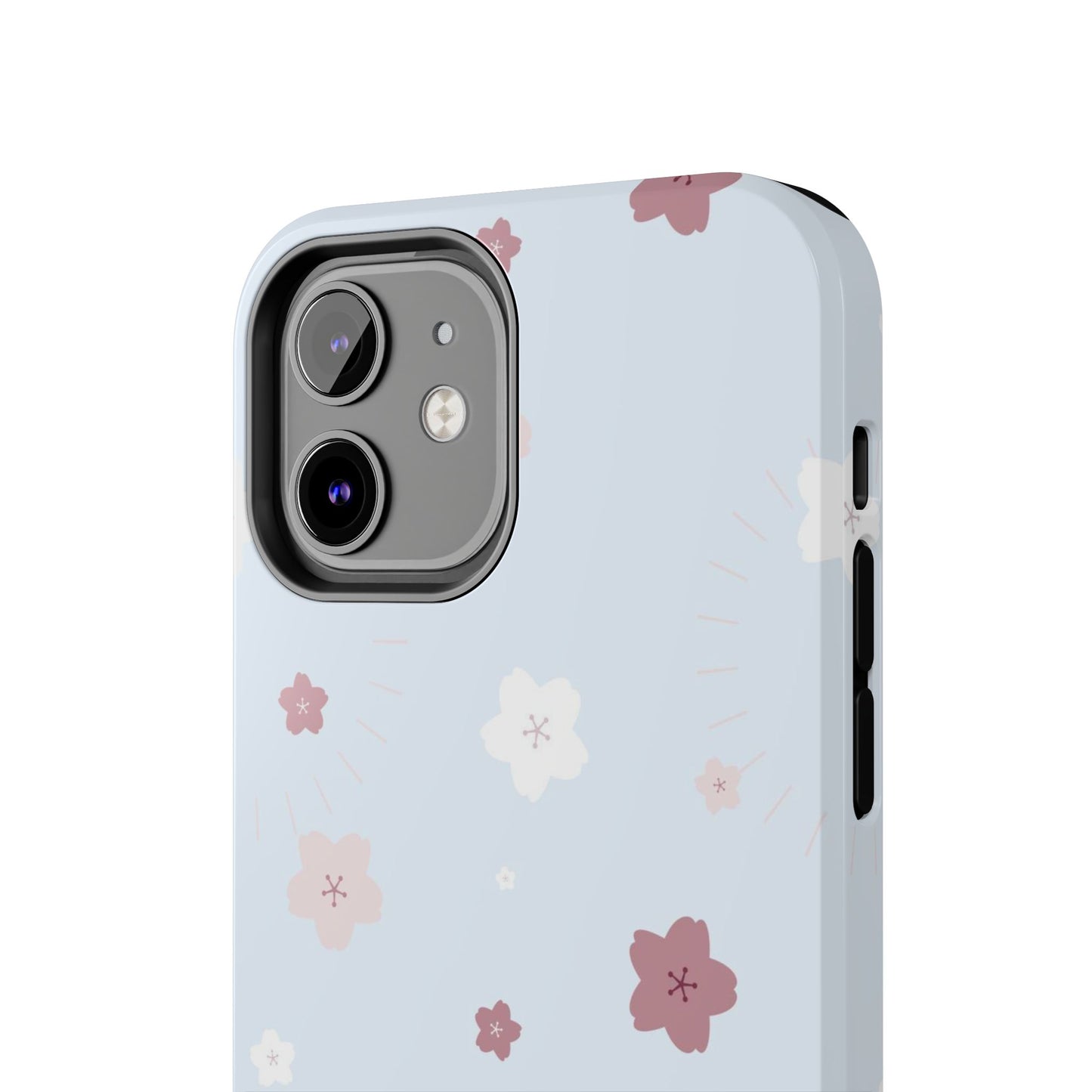 seamless cute lovely pink and white cherry blossom Tough Phone Cases