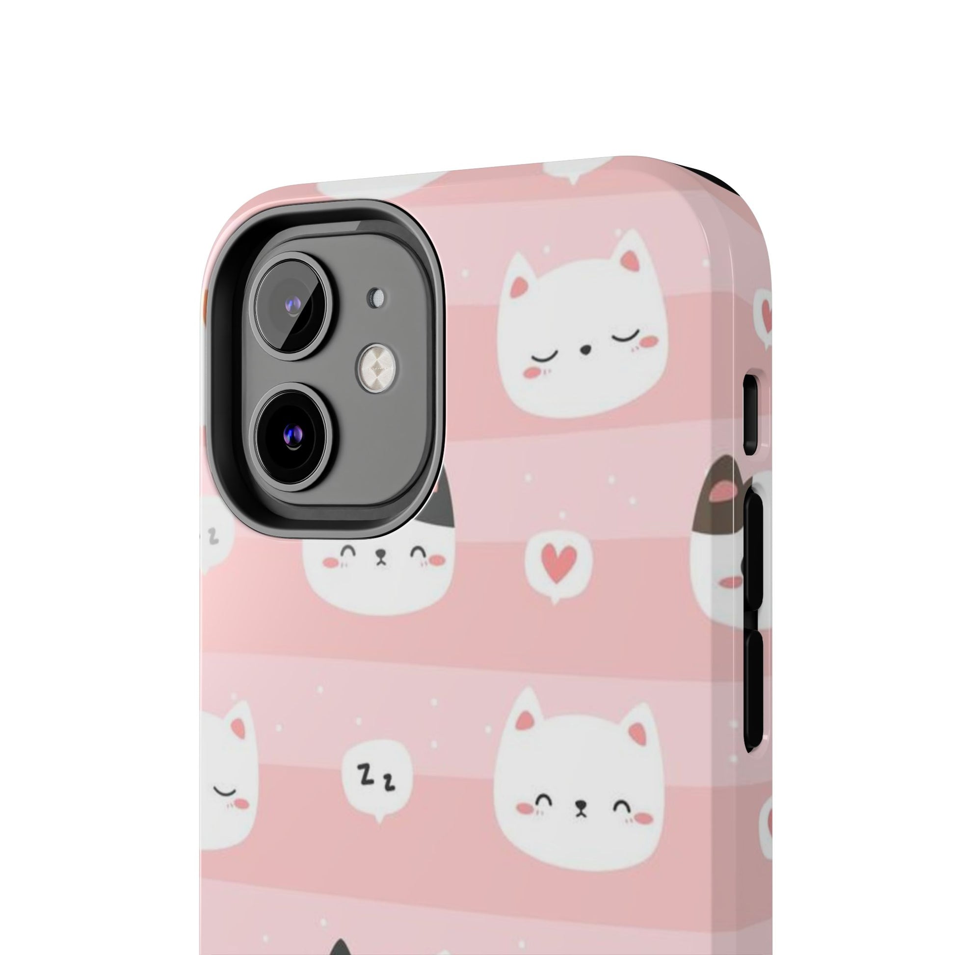 Seamless pattern with cute cats head cartoon Tough Phone Cases