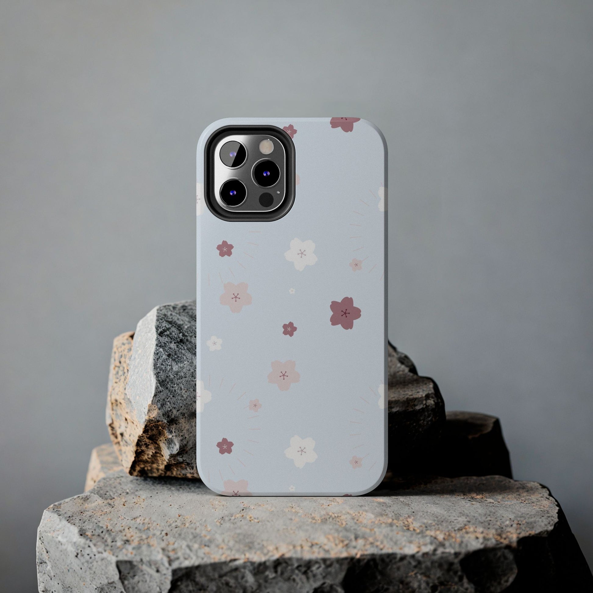 seamless cute lovely pink and white cherry blossom Tough Phone Cases