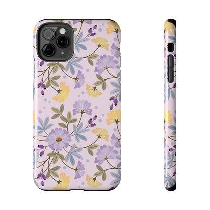 Blooming yellow and purple flowers Tough Phone Cases iPhone 11 Pro Max