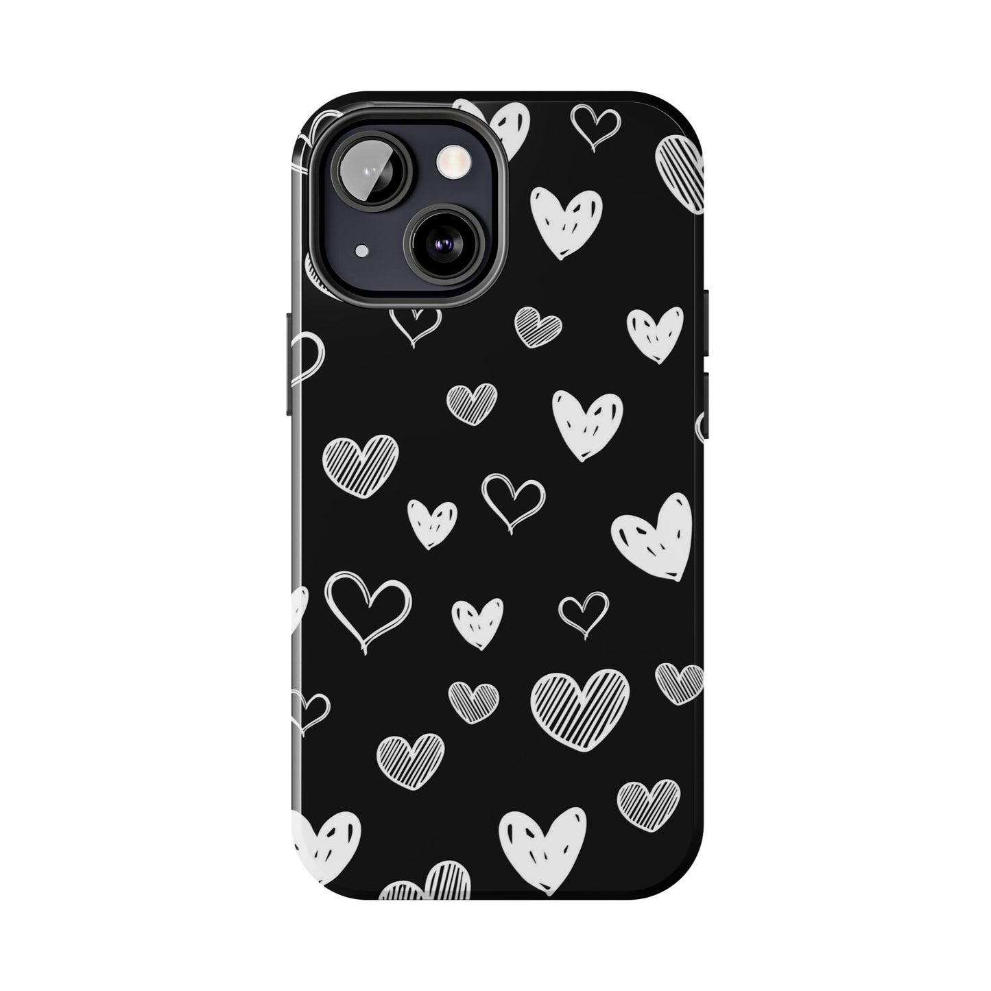 Heart doodles seamless pattern Tough Phone Cases