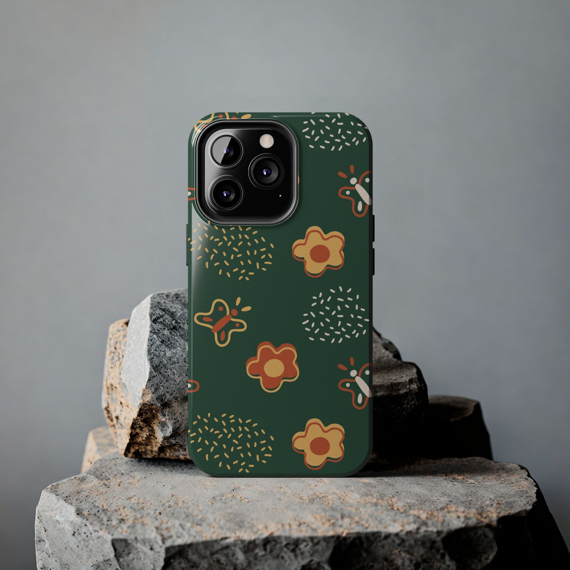 Seamless pattern with flowers and butterflies Tough Phone Cases