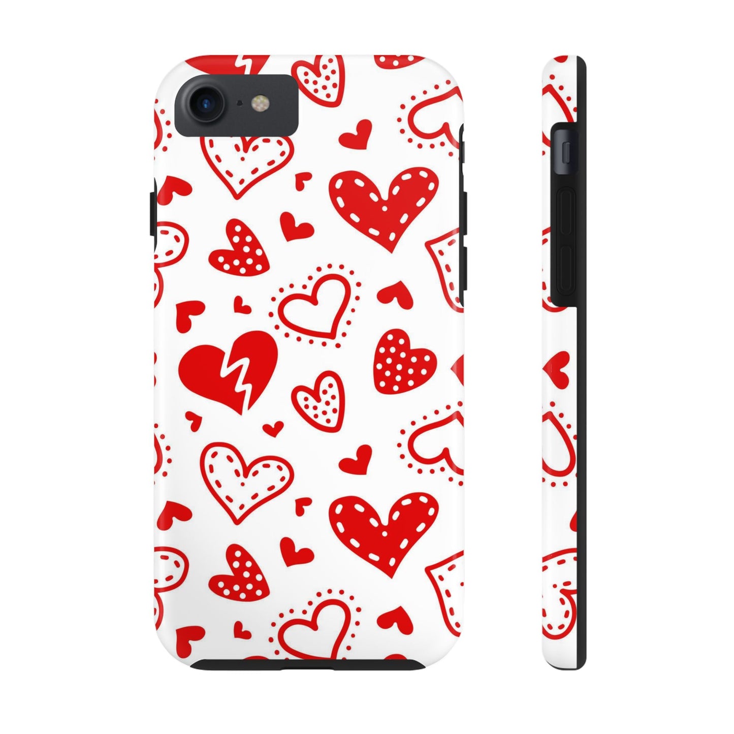 Seamless pattern of red hearts Tough Phone Cases iPhone 7, iPhone 8, iPhone SE