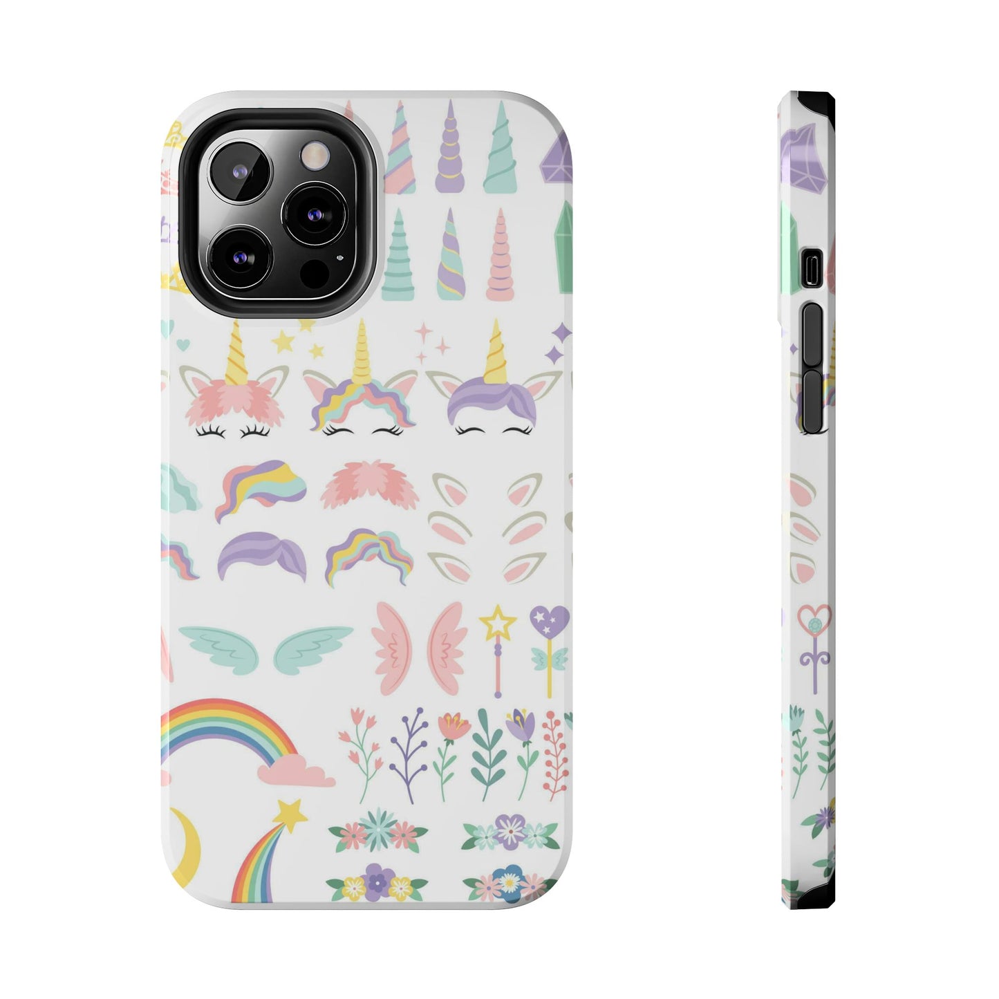 Pony unicorn face elements. Pretty hairstyle. Tough Phone Cases iPhone 12 Pro Max