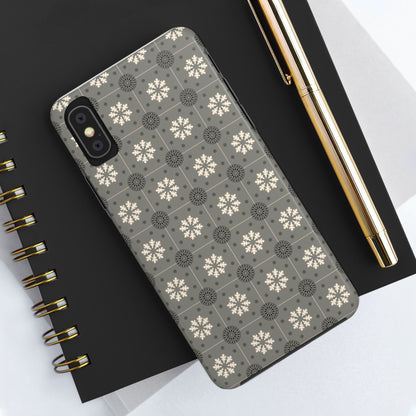 Grey Mosaic Pattern Tough Phone Cases