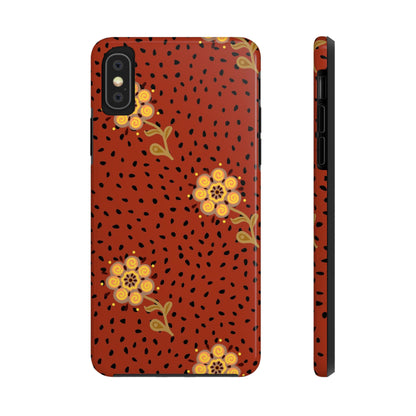 Abstract ethnic flower seamless pattern Tough Phone Cases iPhone XS