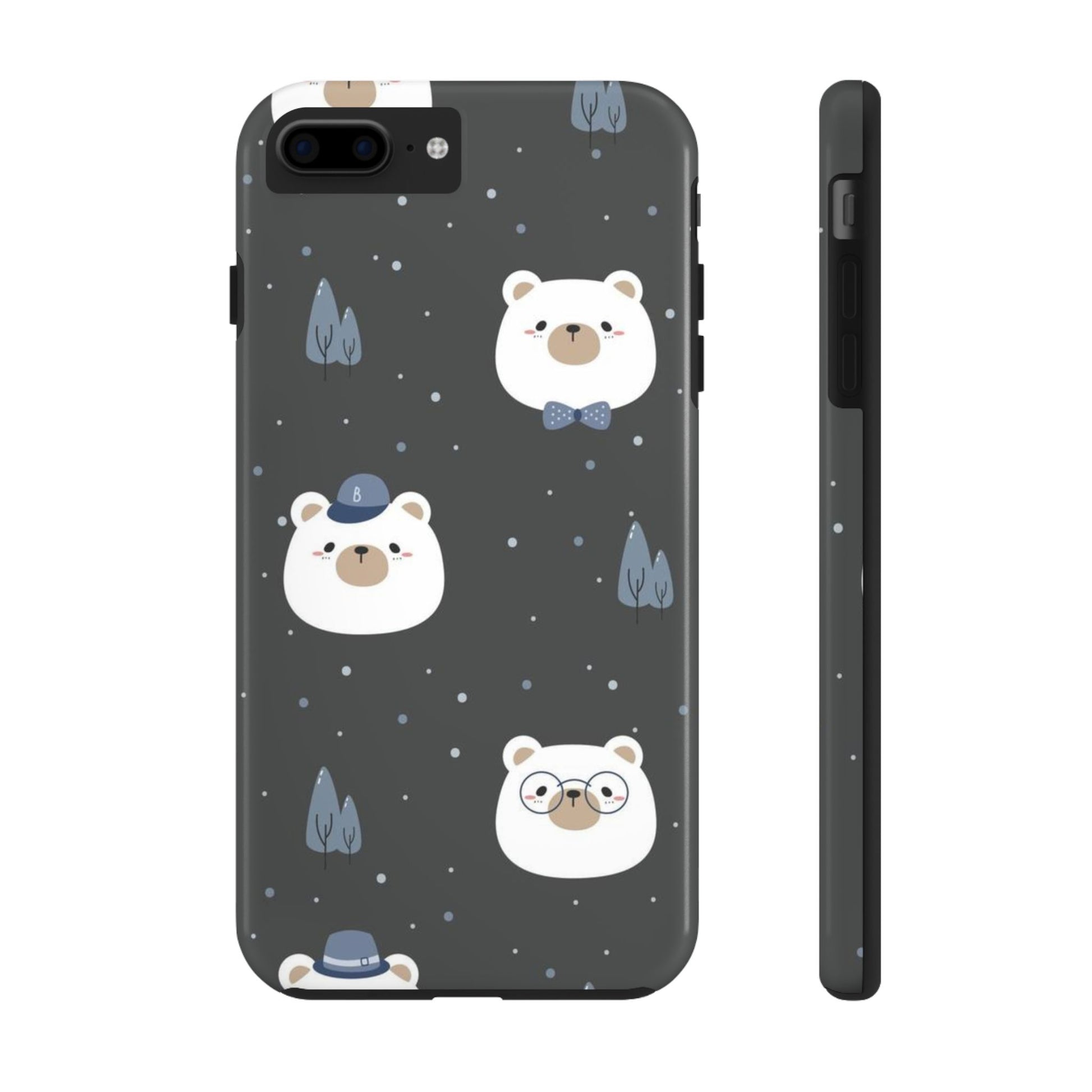 Seamless pattern with cute polar bear head cartoon Tough Phone Cases iPhone 7 Plus, iPhone 8 Plus