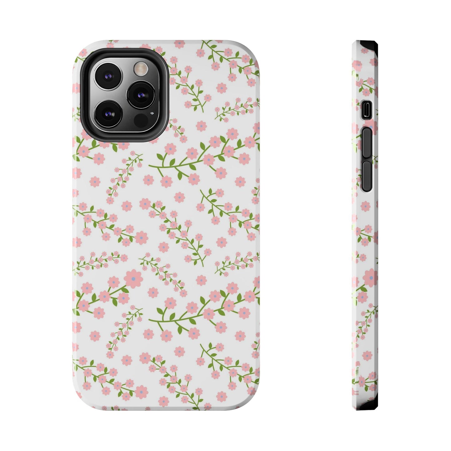 Seamless pattern green branches with blooming Tough Phone Cases iPhone 12 Pro