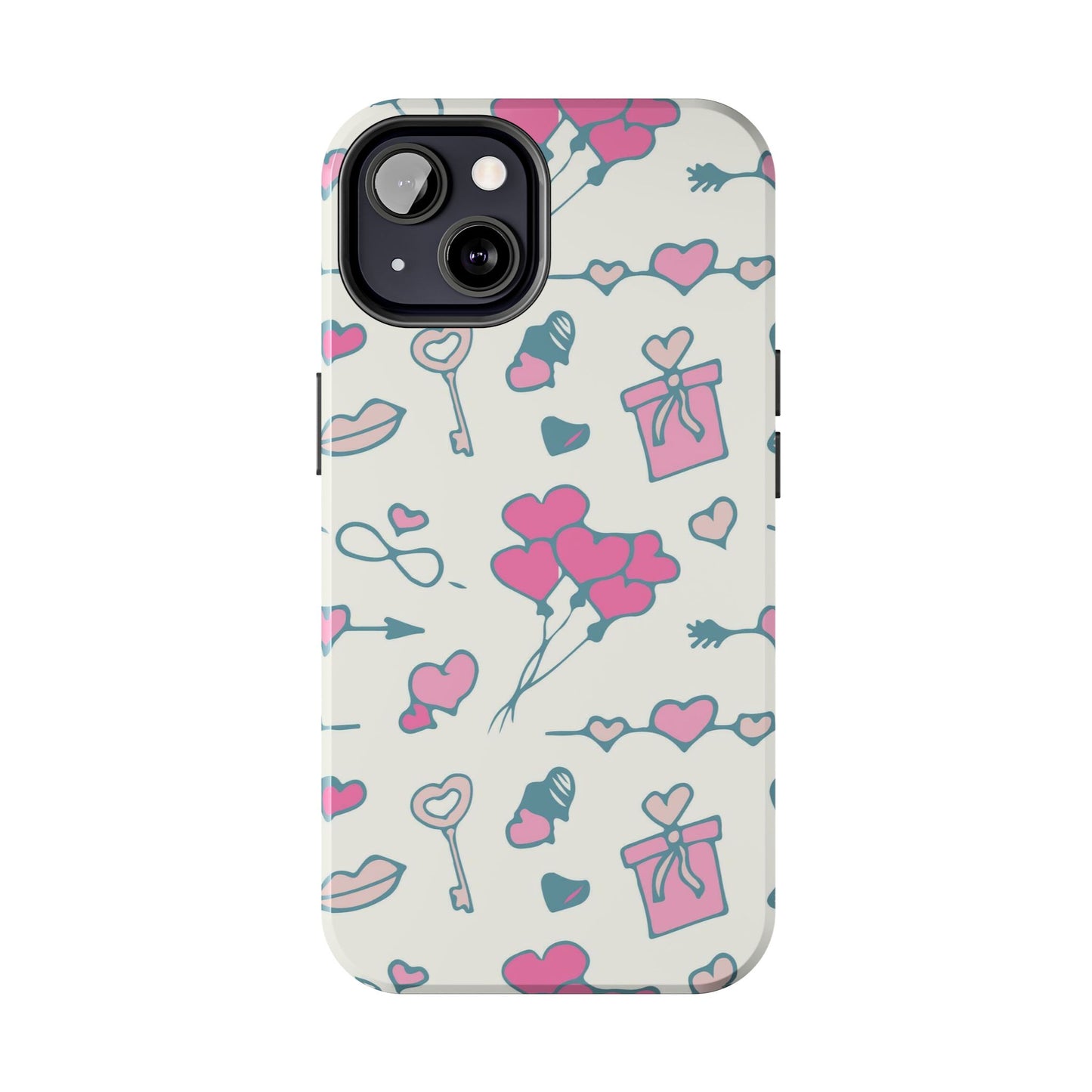 Pink seamless pattern with cute love doodles Tough Phone Cases