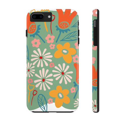 flowers in trendy retro Tough Phone Cases iPhone 7 Plus, iPhone 8 Plus