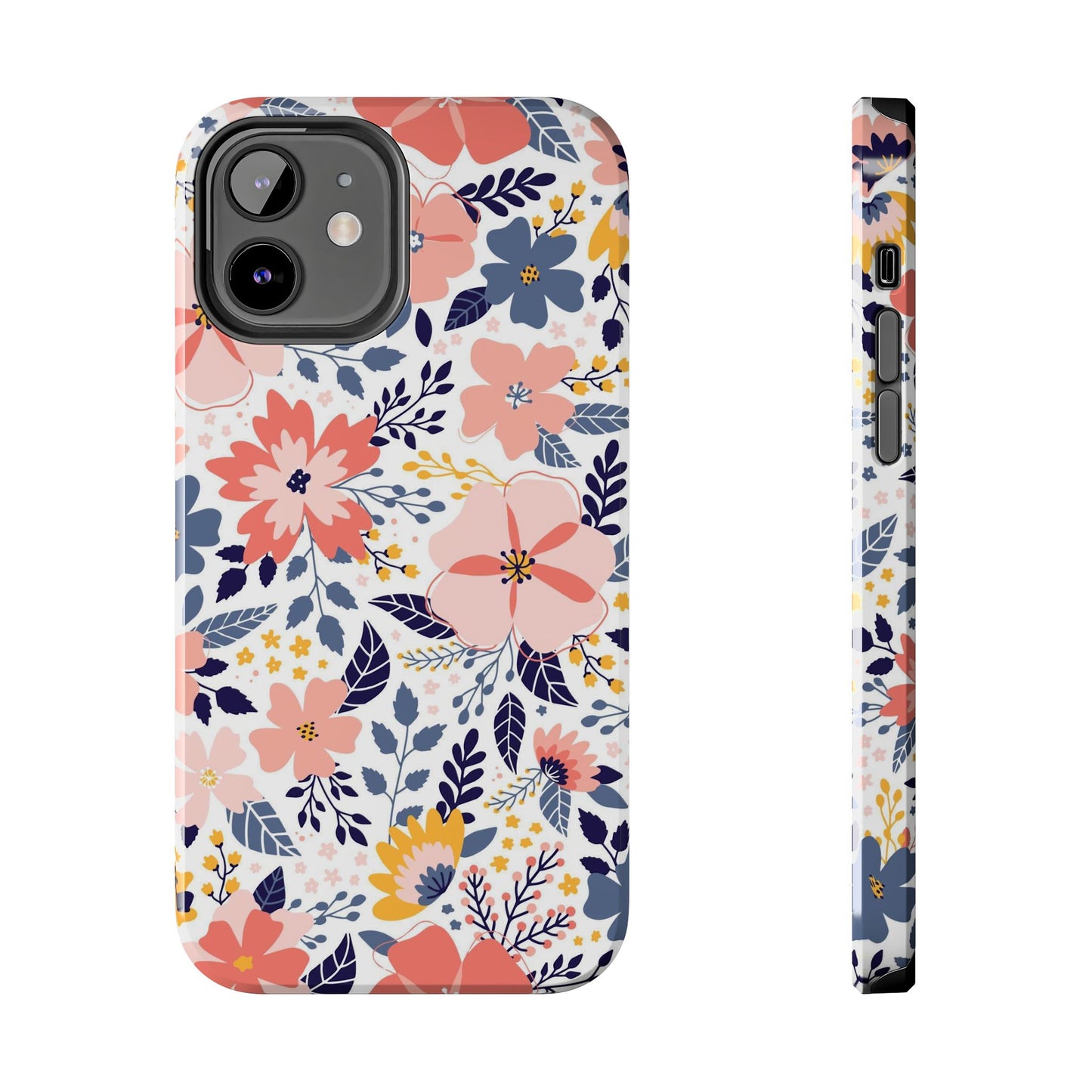 seamless pattern with abstract flowers Tough Phone Cases iPhone 12