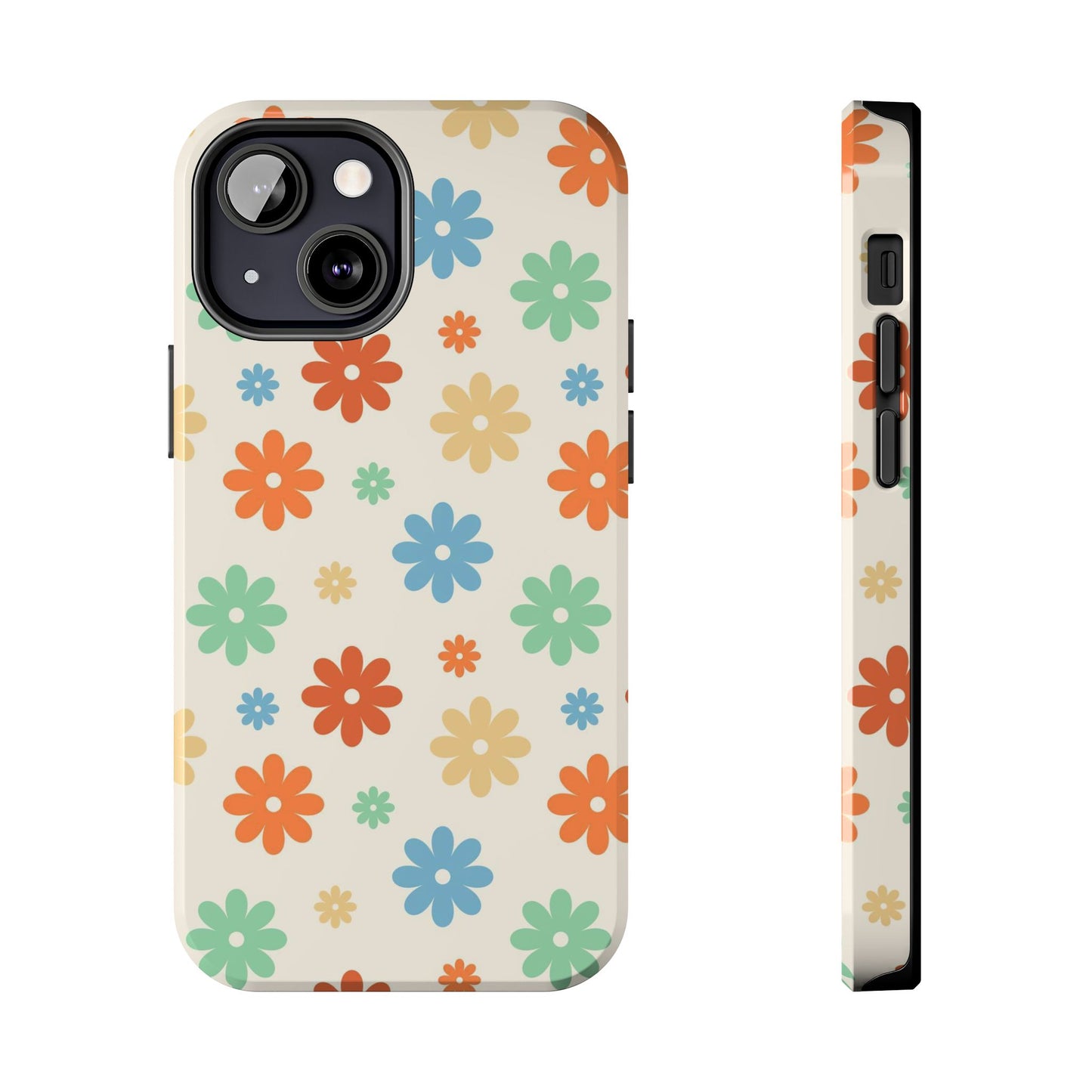 Retro groovy daisy seamless pattern Tough Phone Cases iPhone 13 Mini