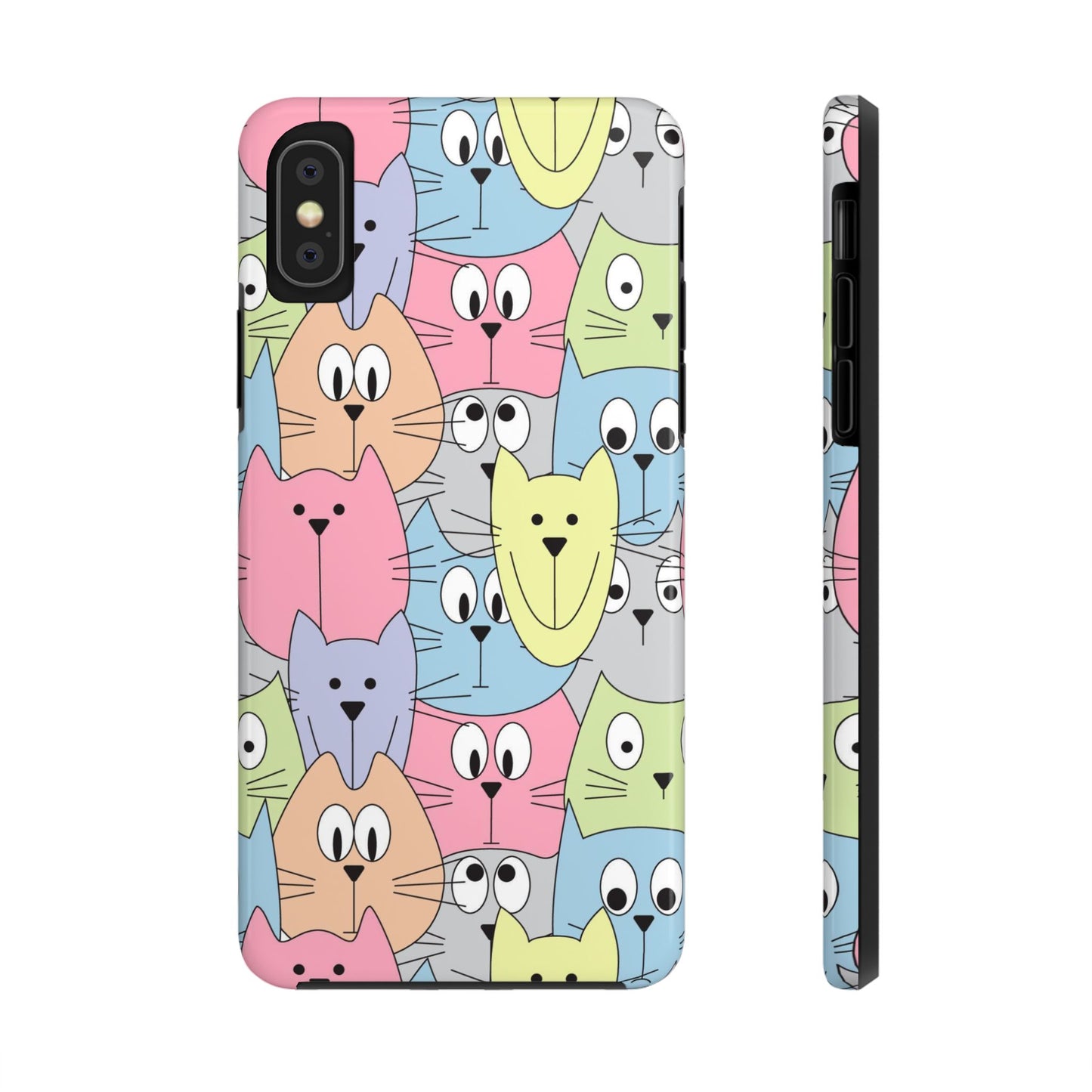 Hand drawn cute cats faces Tough Phone Cases iPhone XS