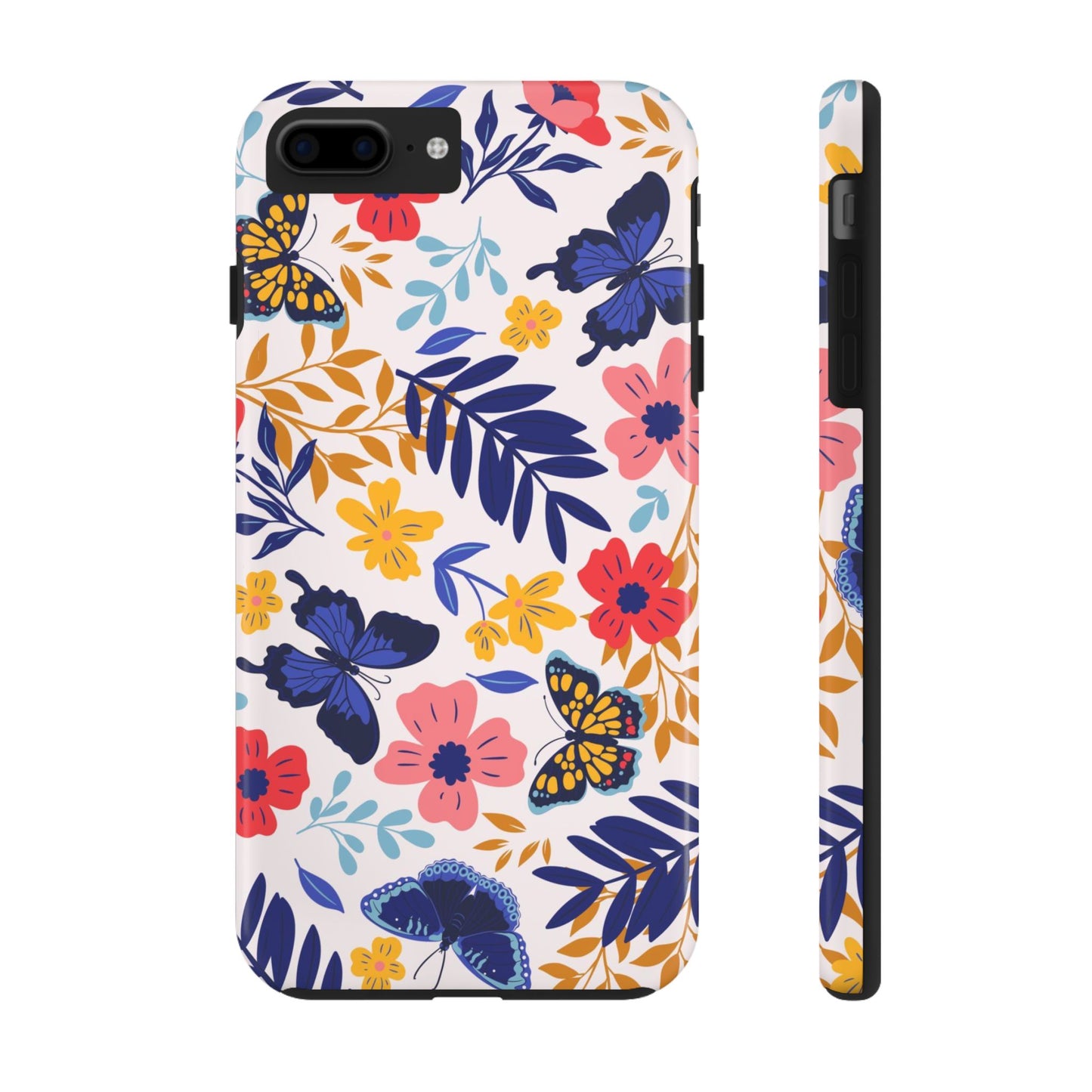 Seamless pattern with butterflies and flowers Tough Phone Cases iPhone 7 Plus, iPhone 8 Plus