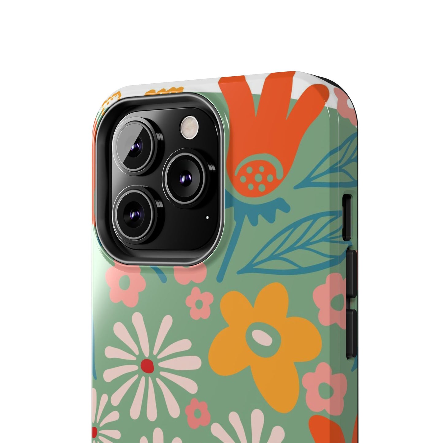 flowers in trendy retro Tough Phone Cases