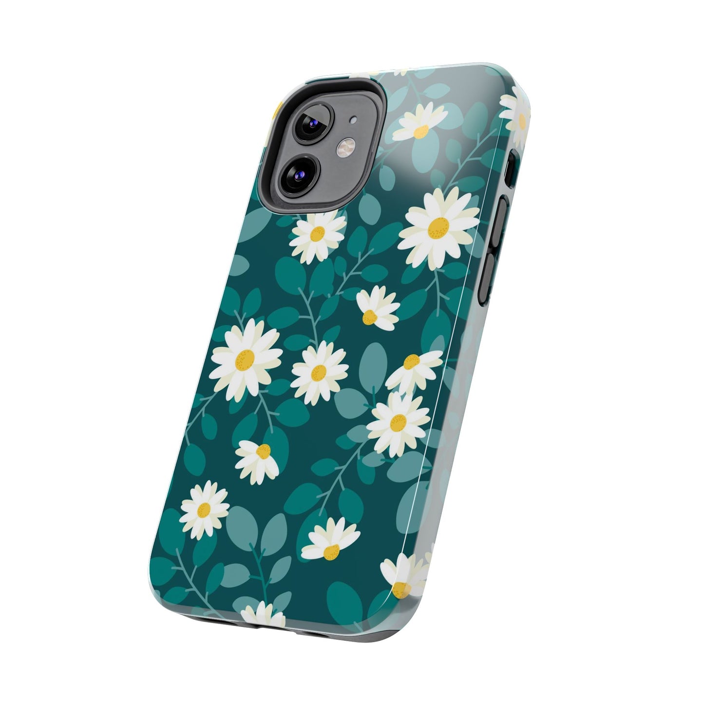 cute white daisy flower flat style seamless pattern Tough Phone Cases