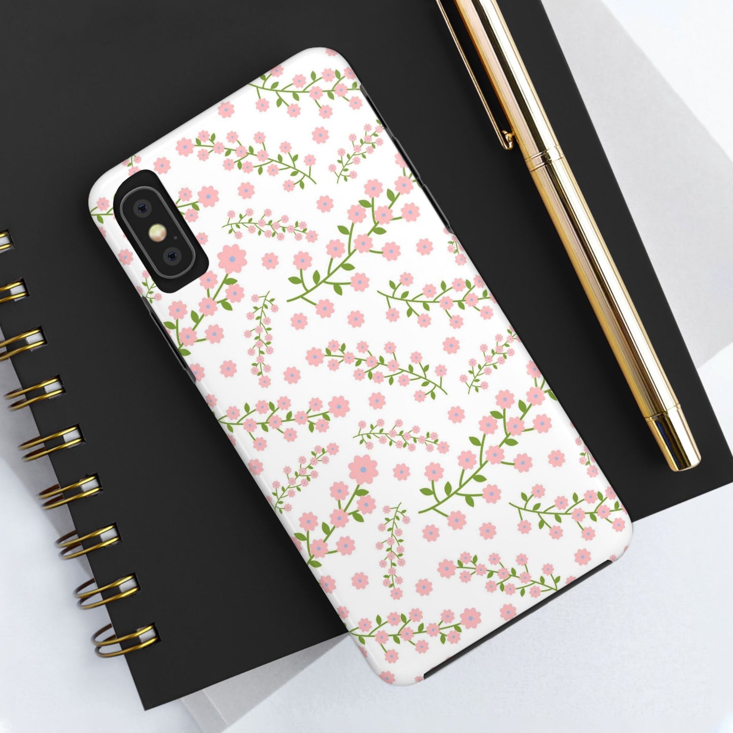 Seamless pattern green branches with blooming Tough Phone Cases