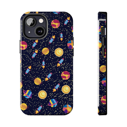 Seamless space pattern. Planets, rockets Tough Phone Cases iPhone 13 Mini