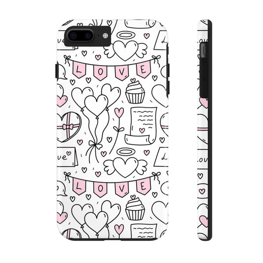 Cute seamless pattern for Valentine's Day with hearts Tough Phone Cases iPhone 7 Plus, iPhone 8 Plus