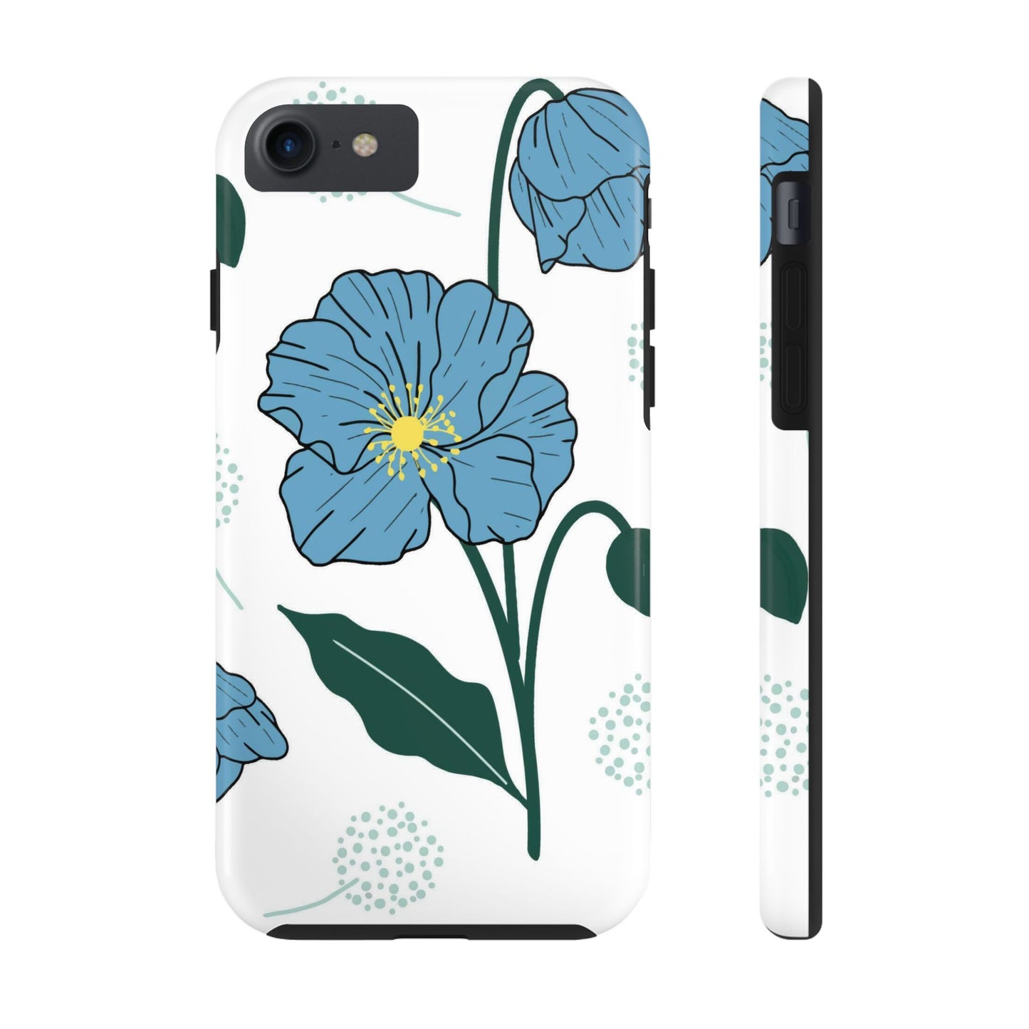 Hand drawn Blue Flower abstract Tough Phone Cases iPhone 7, iPhone 8, iPhone SE