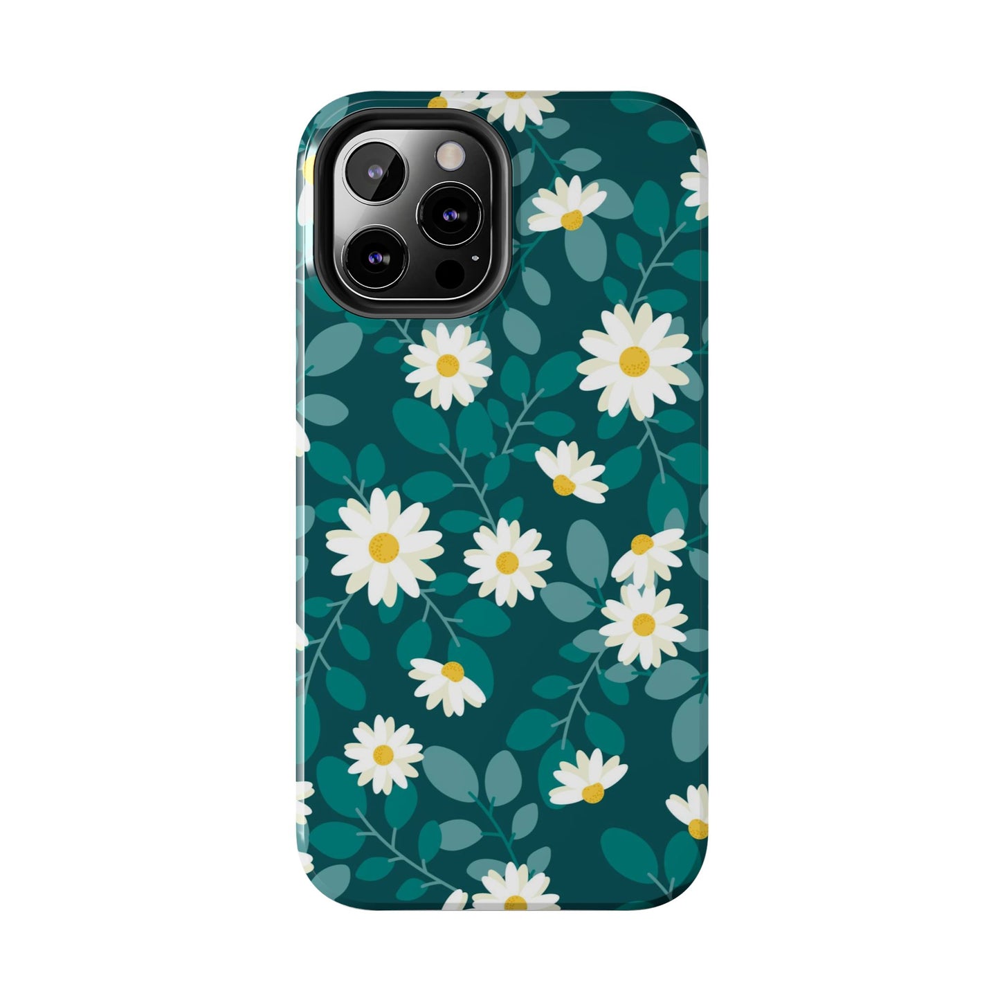 cute white daisy flower flat style seamless pattern Tough Phone Cases