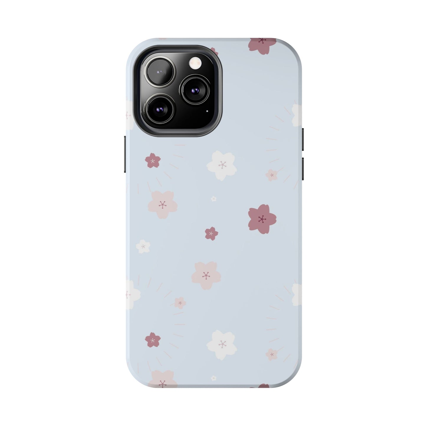 seamless cute lovely pink and white cherry blossom Tough Phone Cases