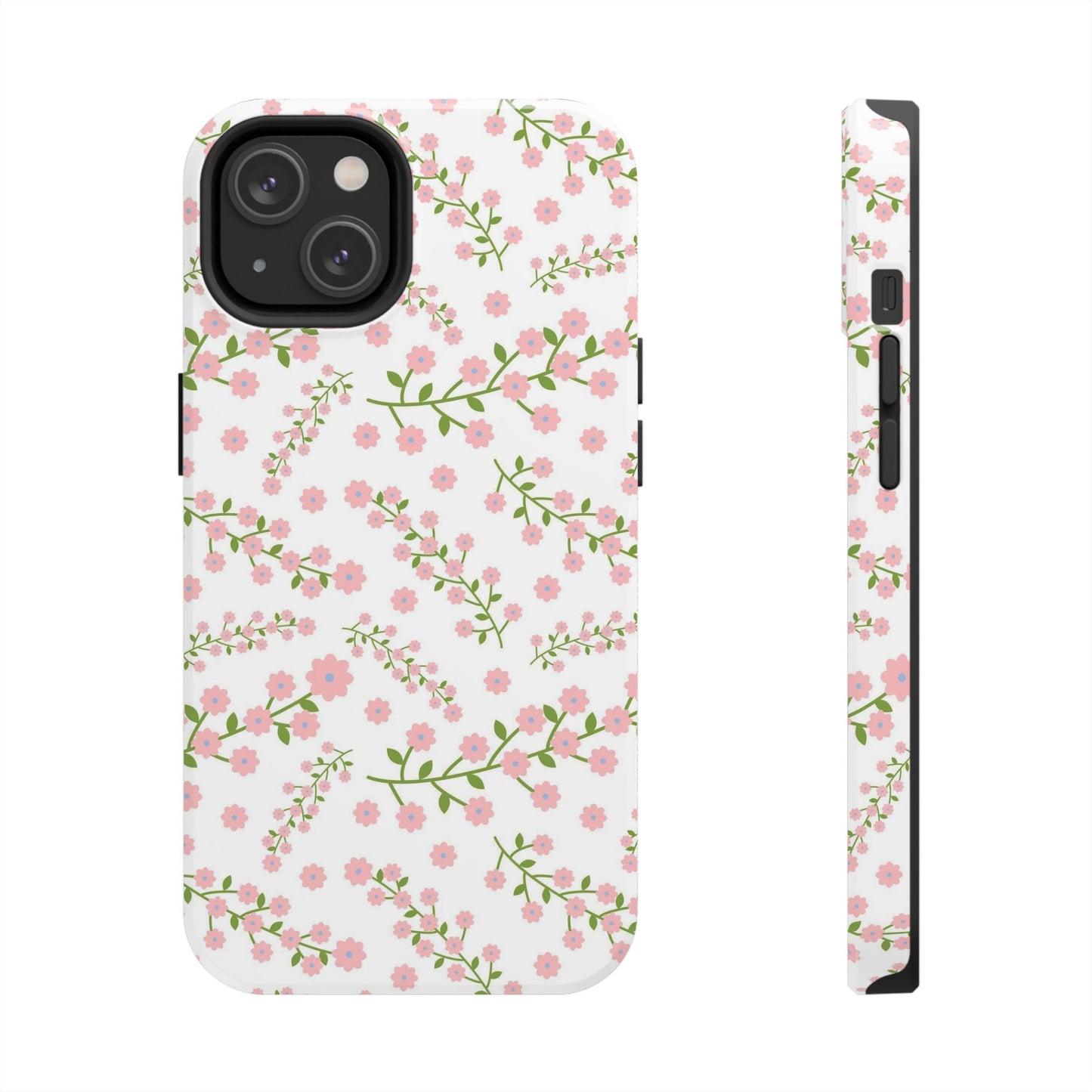 Seamless pattern green branches with blooming Tough Phone Cases iPhone 14