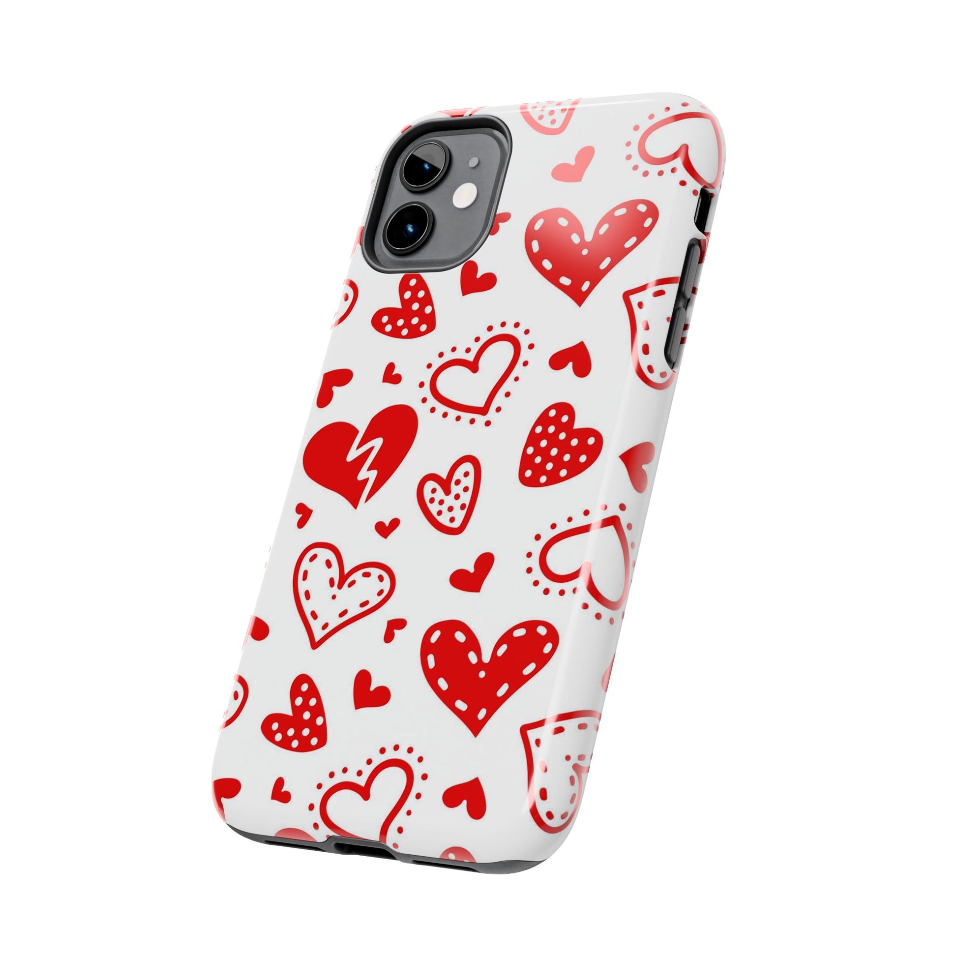 Seamless pattern of red hearts Tough Phone Cases