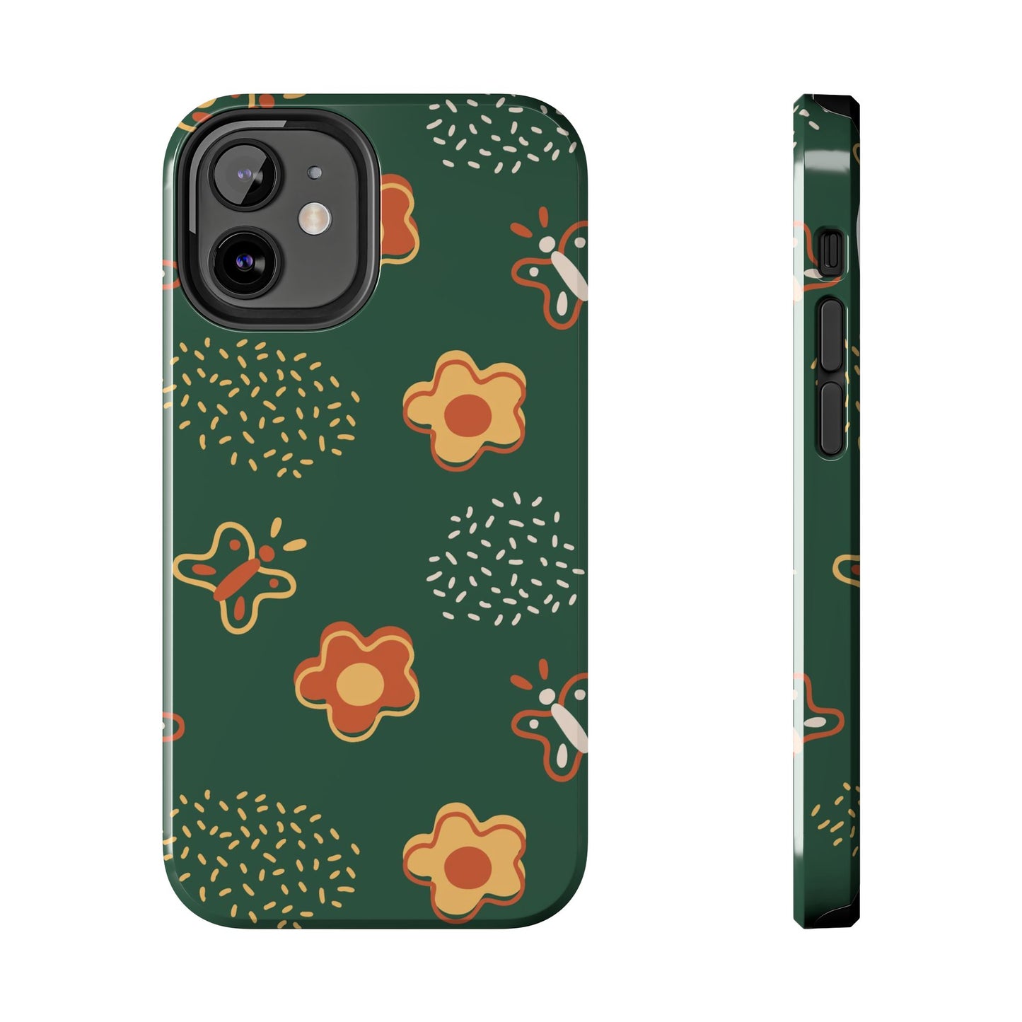 Seamless pattern with flowers and butterflies Tough Phone Cases iPhone 12 Mini