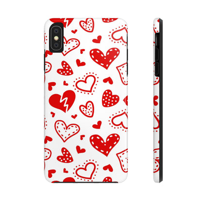 Seamless pattern of red hearts Tough Phone Cases iPhone XS MAX