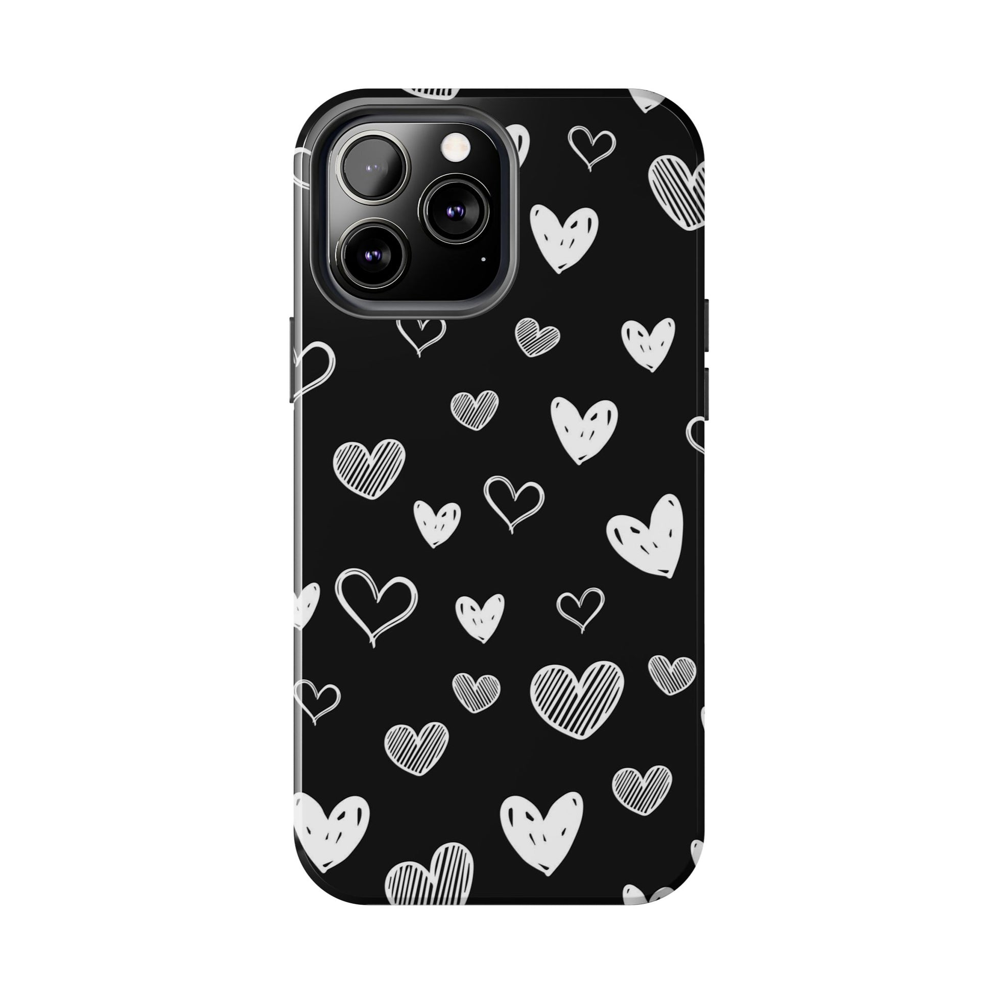 Heart doodles seamless pattern Tough Phone Cases