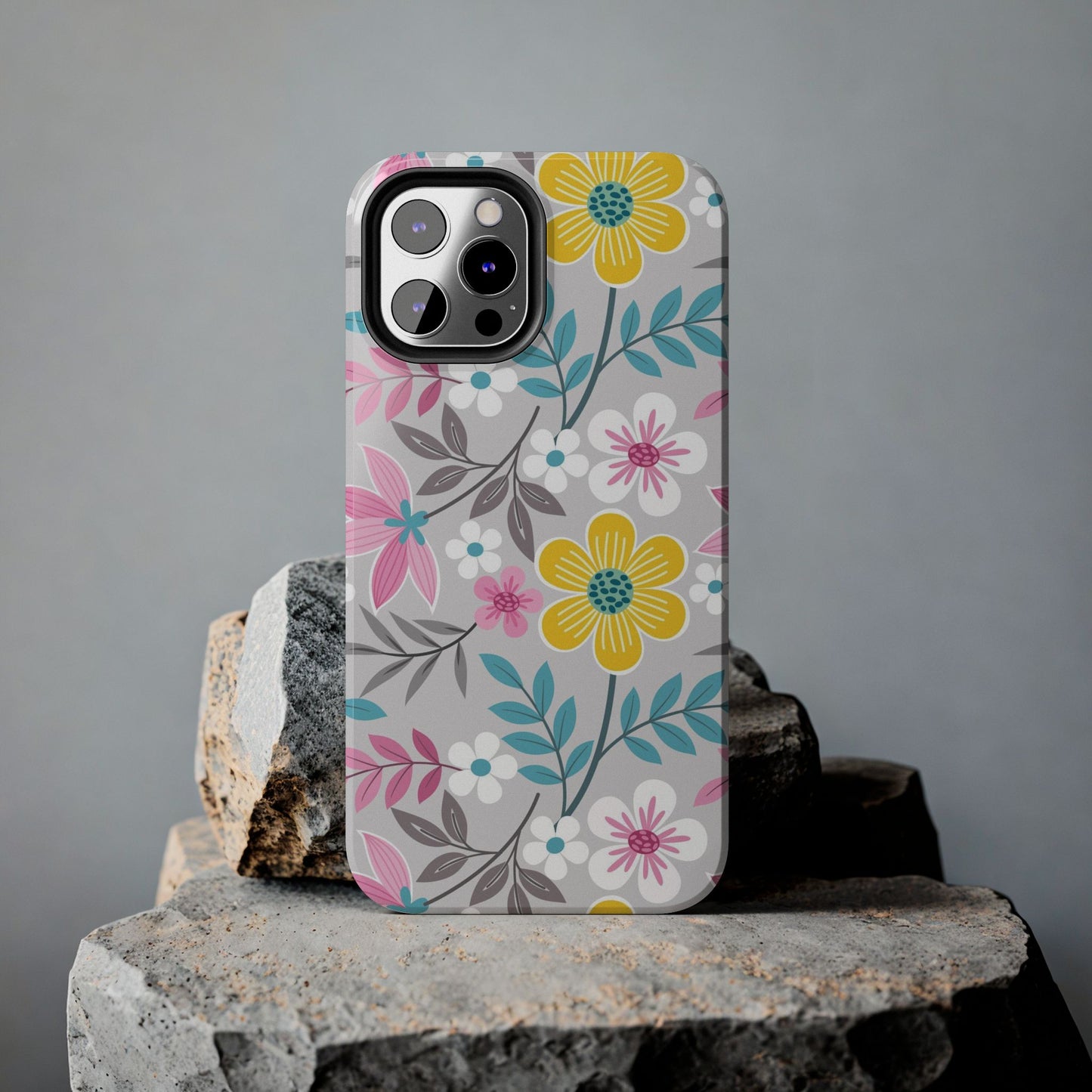 Colorful flowers and leaf Tough Phone Cases