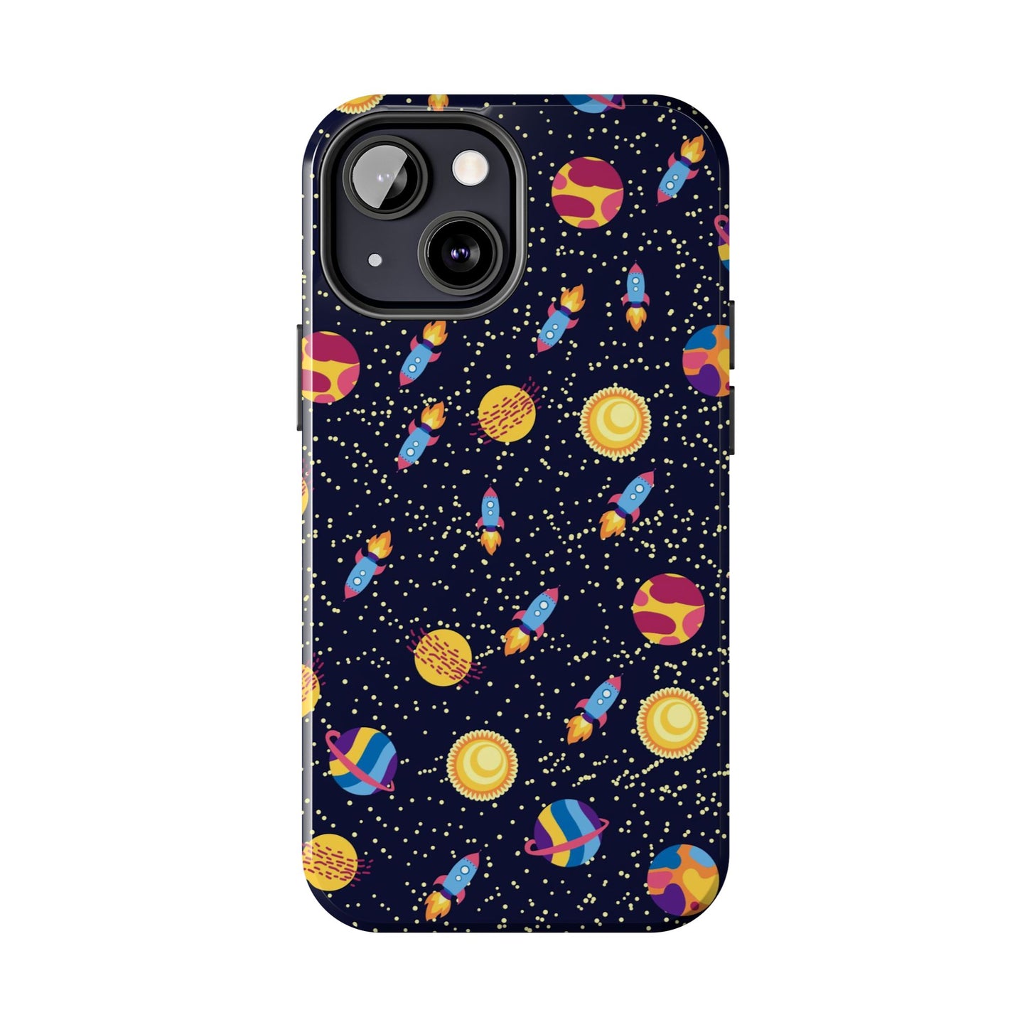 Seamless space pattern. Planets, rockets Tough Phone Cases