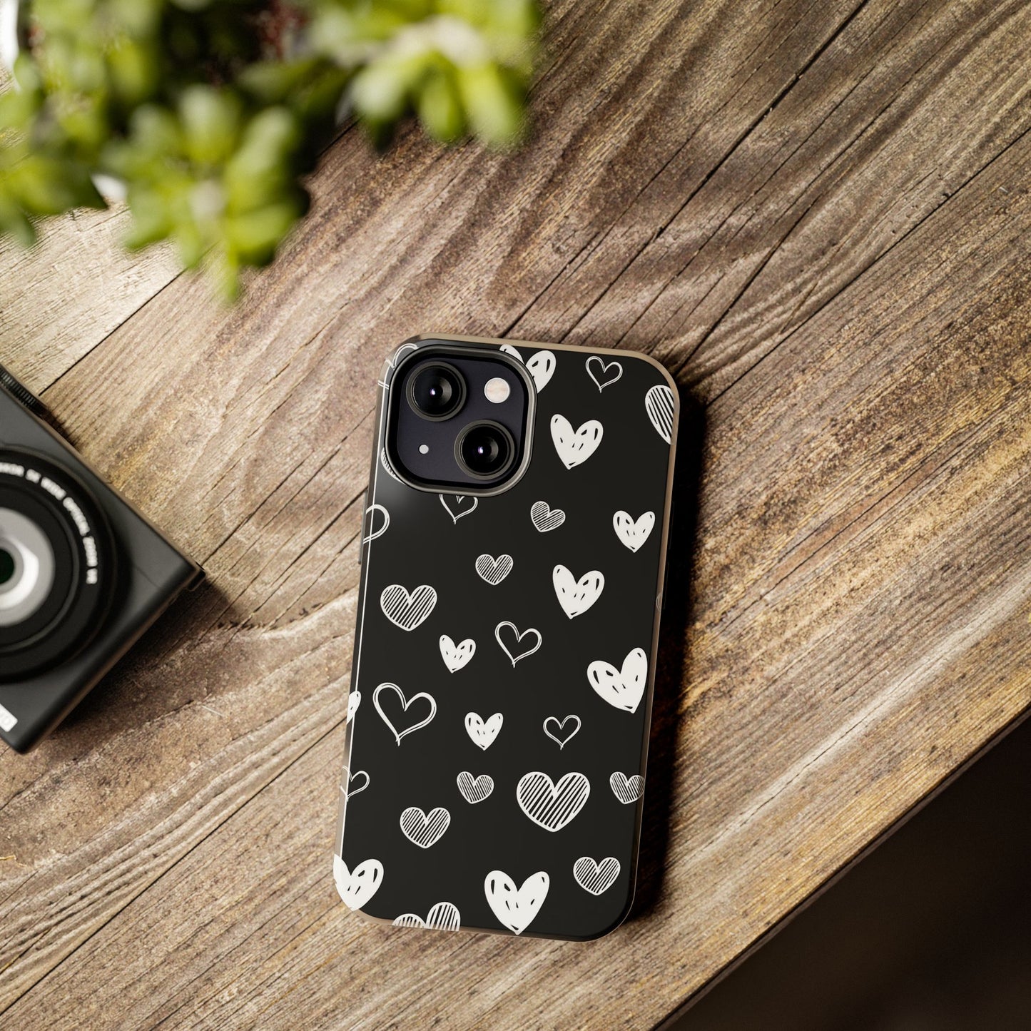 Heart doodles seamless pattern Tough Phone Cases