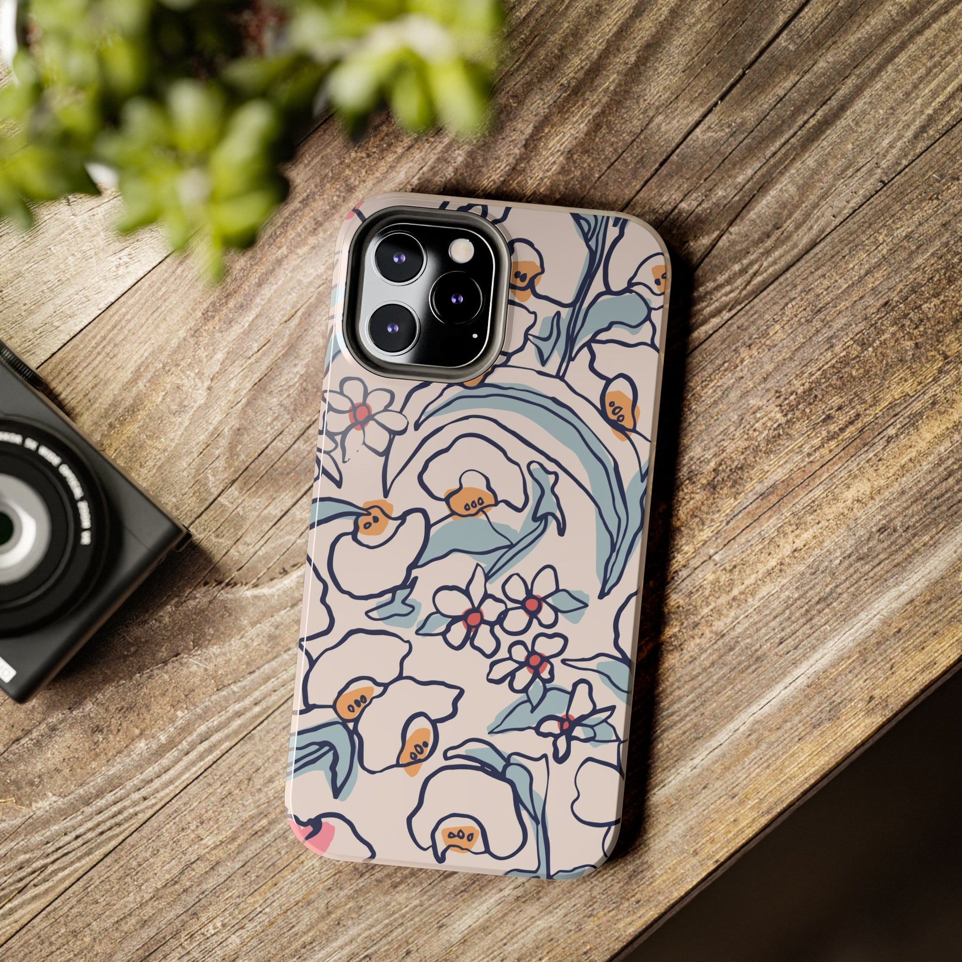 hand-drawn flower sketch Tough Phone Cases