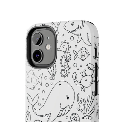 monochrome seamless pattern Tough Phone Cases