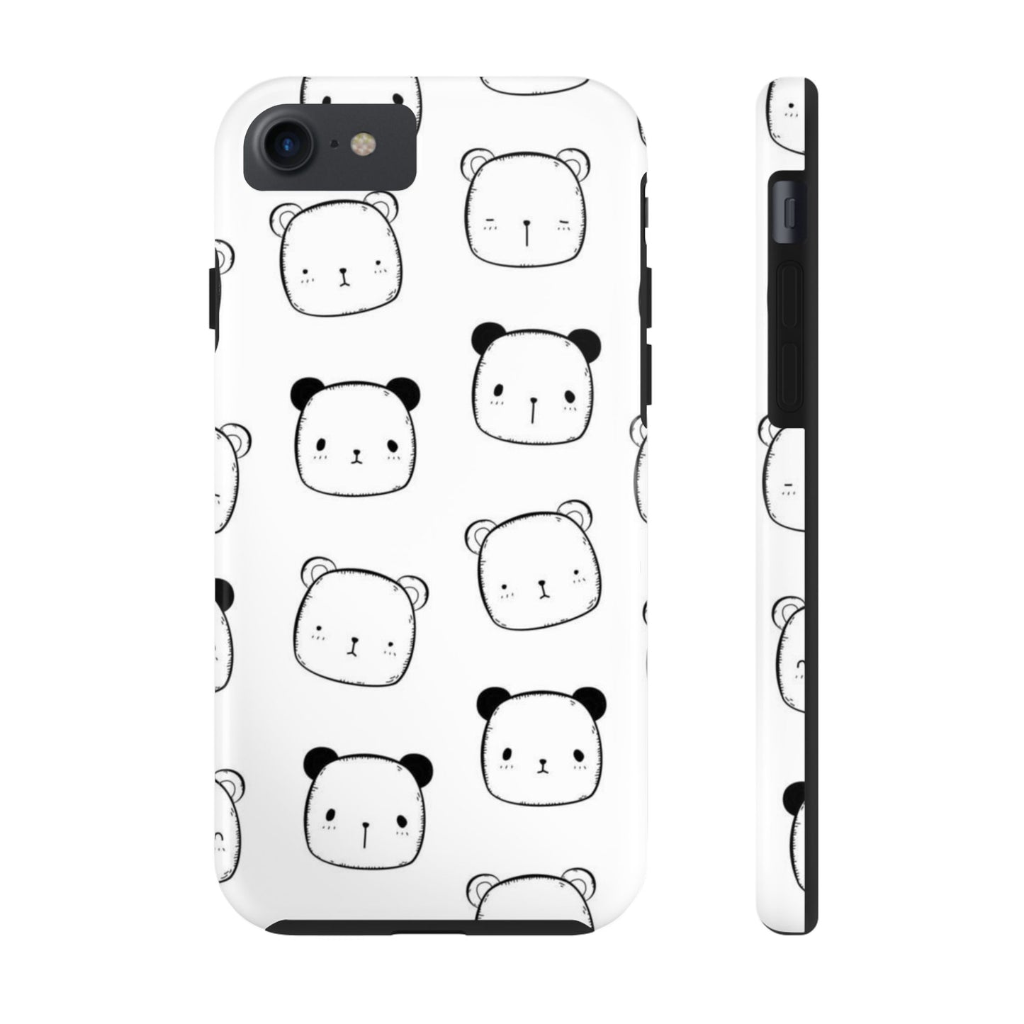 Seamless pattern with cute white and black bear Tough Phone Cases iPhone 7, iPhone 8, iPhone SE