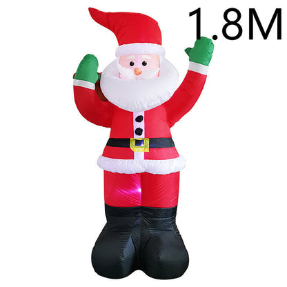 Christmas LED Lights Glowing Santa Tree Snowman Inflatable Doll Outdoor Yard Garden Decor Old man with backpack