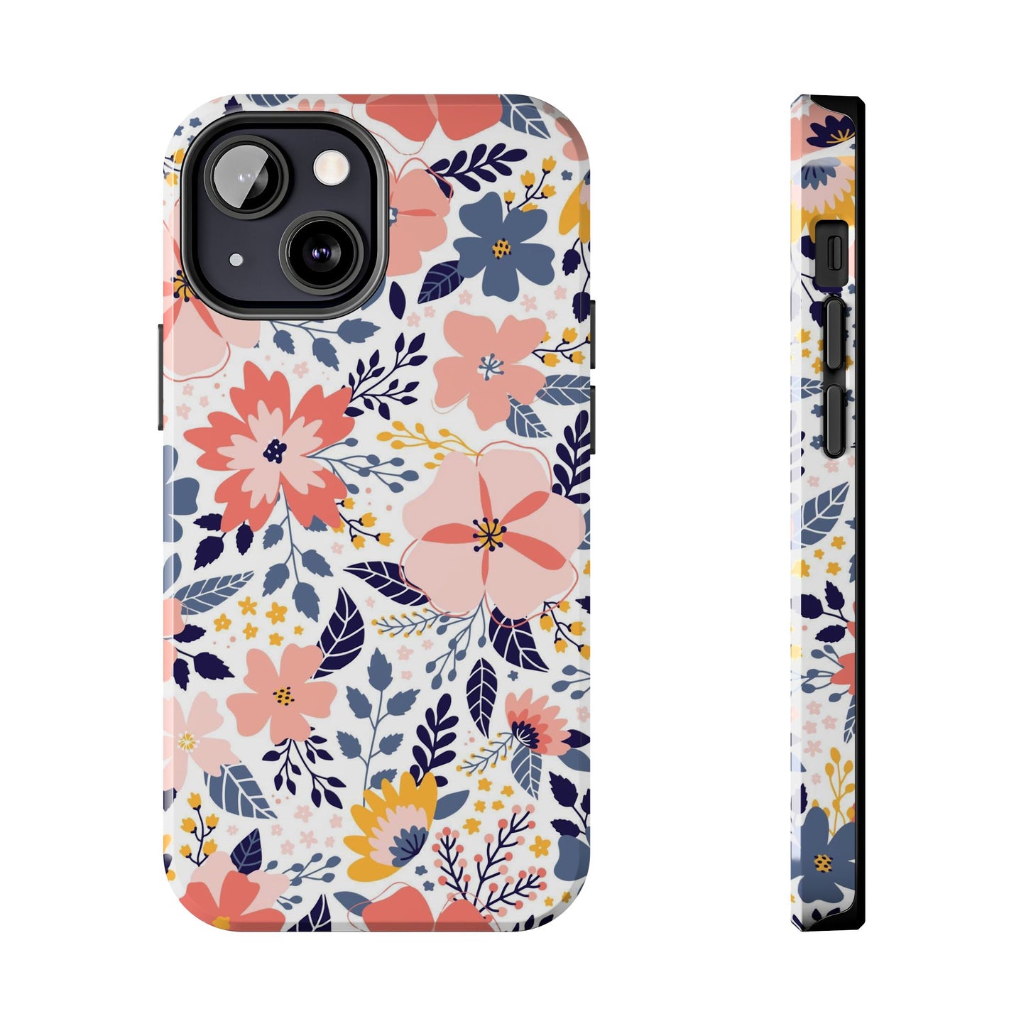 seamless pattern with abstract flowers Tough Phone Cases iPhone 13 Mini