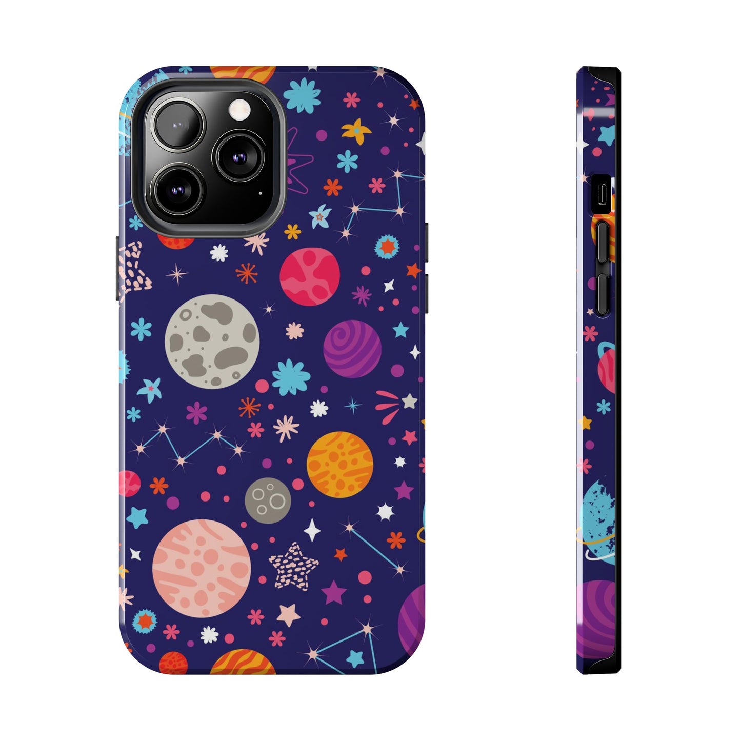 Seamless pattern with colorful space with planets Tough Phone Cases iPhone 13 Pro Max