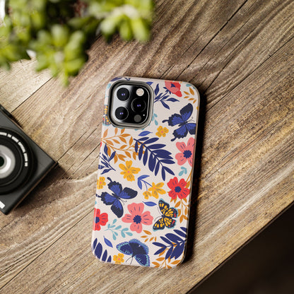 Seamless pattern with butterflies and flowers Tough Phone Cases